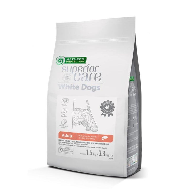 CLEARANCE Nature's Protection Superior Care White Dogs Grain - Free Dry Dog Food For Adult Small and Mini Breeds Dogs, Salmon - SuperiorCare.Pet