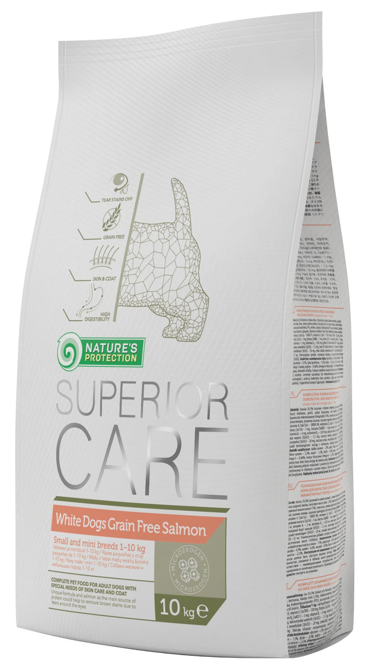 CLEARANCE Nature's Protection Superior Care White Dogs Grain - Free Dry Dog Food For Adult Small and Mini Breeds Dogs, Salmon - SuperiorCare.Pet