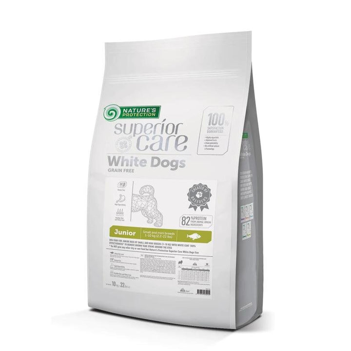 CLEARANCE Nature's Protection Superior Care White Dogs Grain - Free Dry Dog Food For Junior Small and Mini Breeds Light Coated Dogs, White Fish - SuperiorCare.Pet