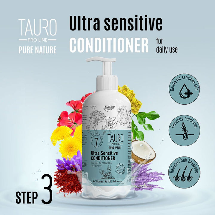 CLEARANCE Tauro Pro Line Pure Nature Ultra Sensitive Dog & Cat Conditioner For Sensitive Skin & Coat Daily Care With Essential Oils - SuperiorCare.Pet