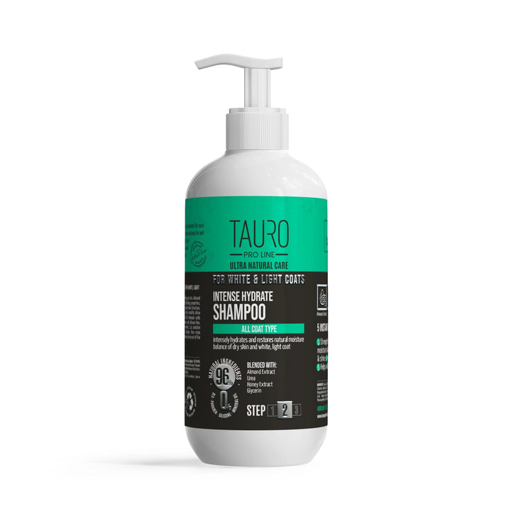 CLEARANCE Tauro Pro Line Ultra Natural Care intense hydrate shampoo for dogs and cats with white, light coat and skin - SuperiorCare.Pet