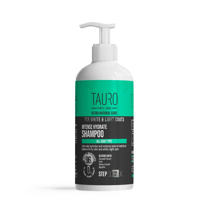 CLEARANCE Tauro Pro Line Ultra Natural Care intense hydrate shampoo for dogs and cats with white, light coat and skin - SuperiorCare.Pet