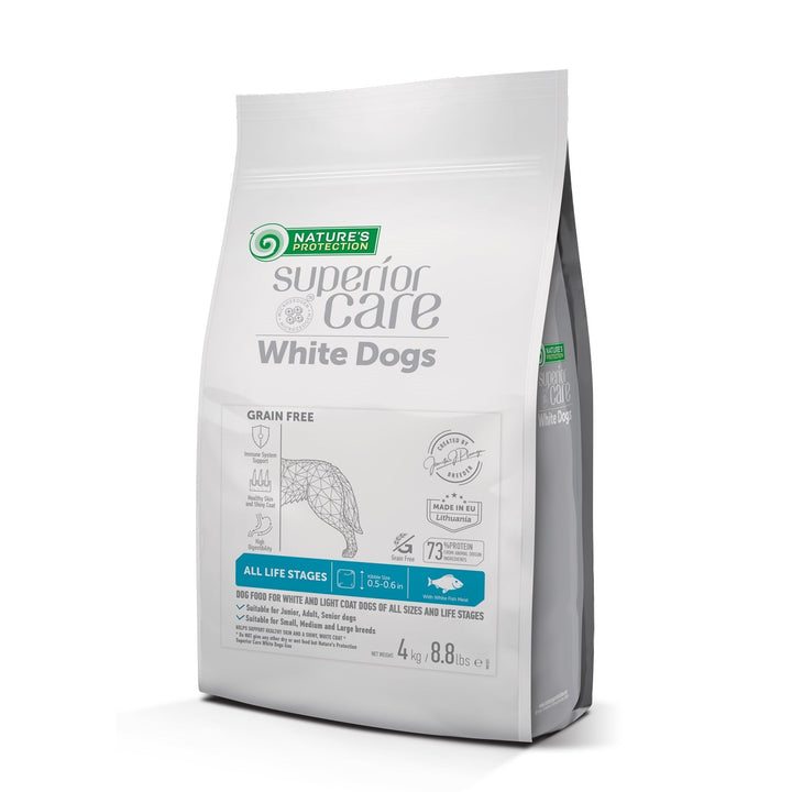 Nature's Protection Superior Care White Dogs Grain - Free Dry Dog Food For All Sizes And Life Stages Light Coated Dogs, White Fish - SuperiorCare.Pet