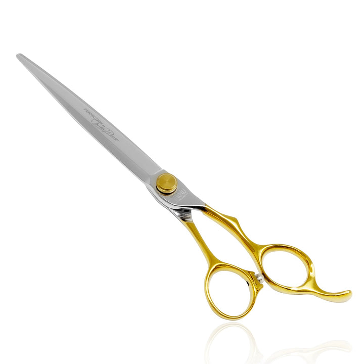 Tauro Pro Line cutting scissors "Perfection by Janita J. Plunge", straight, 440c stainless steel, golden color - SuperiorCare.Pet