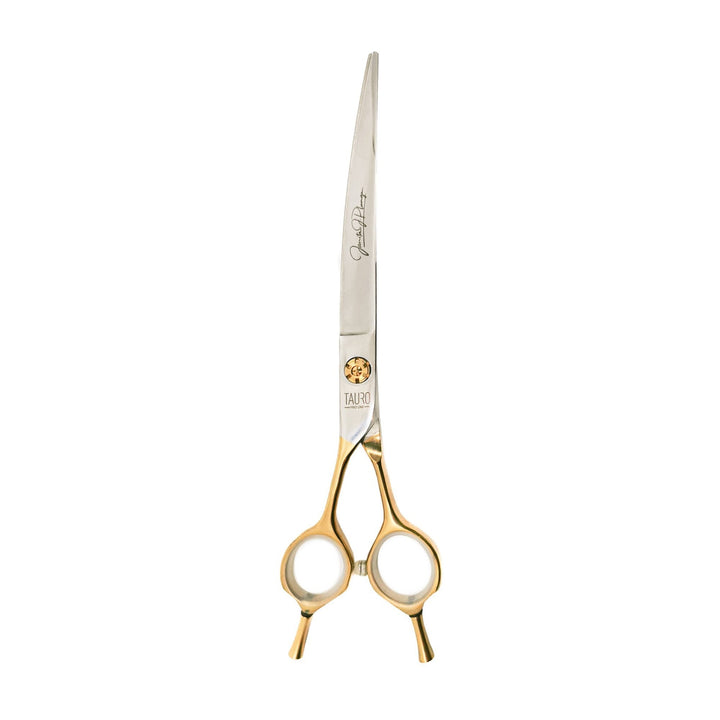 Tauro Pro Line Janita Plungė Stainless Steel Cutting Scissors Double Finger Rest Curved Ergonomic Extremally Sharp For The Left - Handed - SuperiorCare.Pet